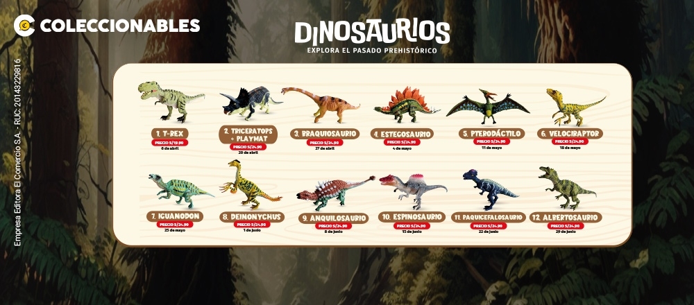 COLECCIONES  DINOSAURIOS - ACHE  - Club De Suscriptores El Comercio Perú.